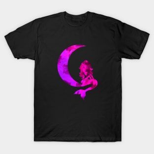 Purple Crescent Moon and Mermaid T-Shirt